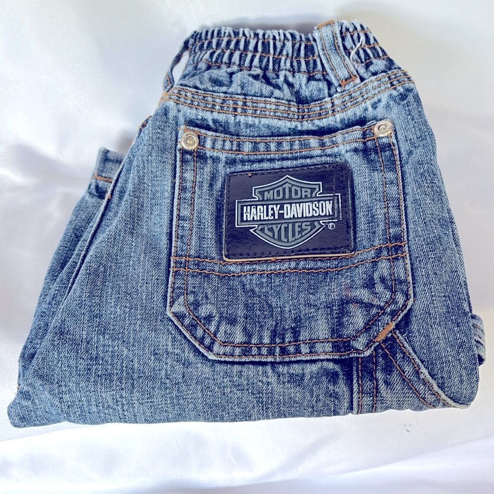 VINTAGE 2003 NWOT HARLEY DAVIDSON DENIM SHORTS BOY’s 4T - Picture 9 of 10